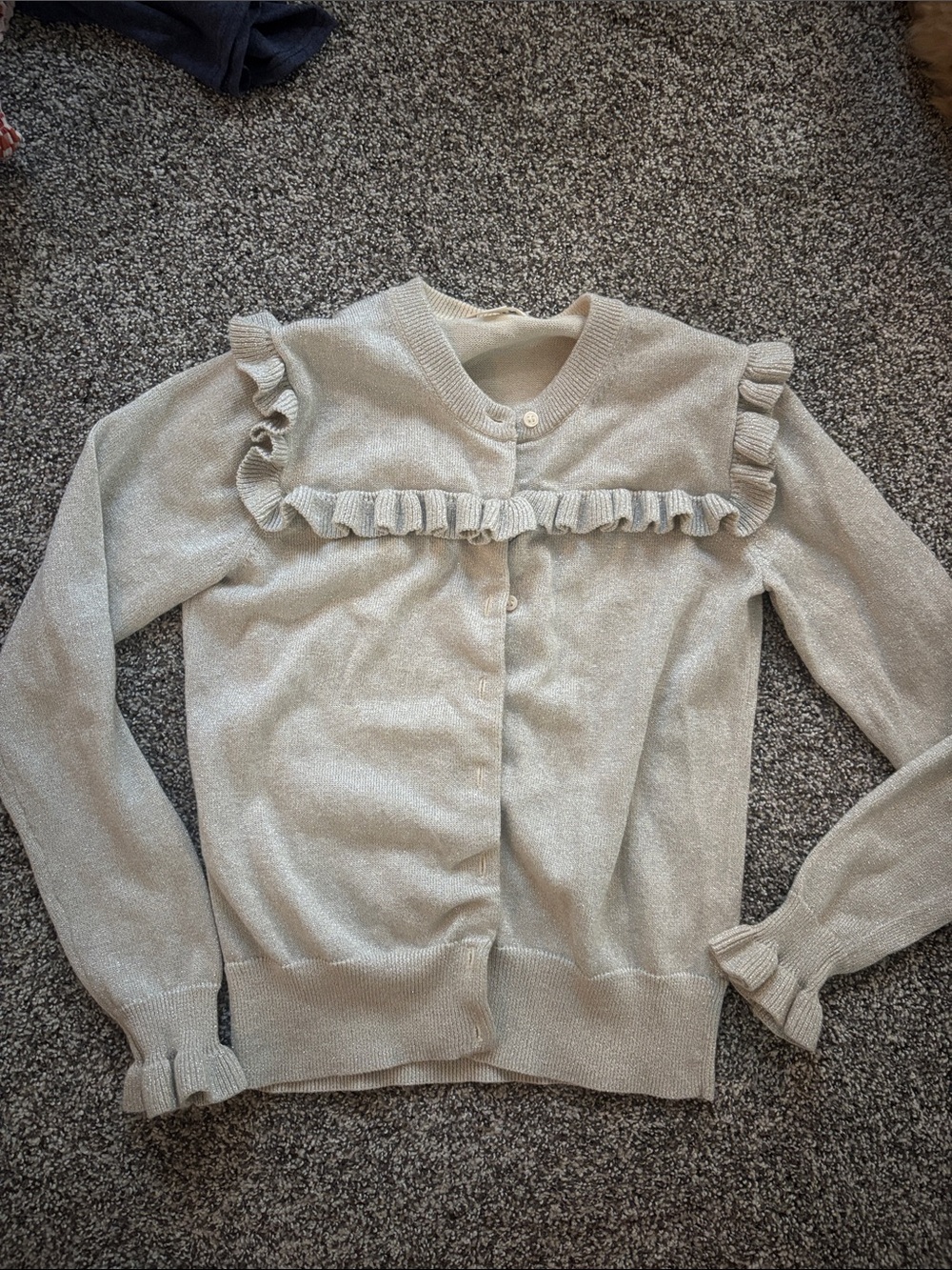Crewcuts Ruffle Yoke Cardigan - girls 14
